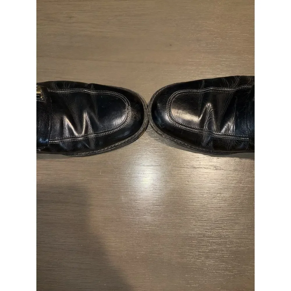Men’s 9.5D Black Leather Bit Loafers Dress Shoes